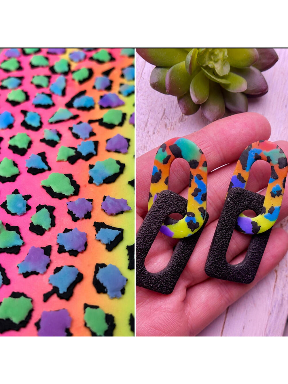 Färgdröm Nordic Whimsy Color Dream Link II Handmade Polymer Clay Earrings